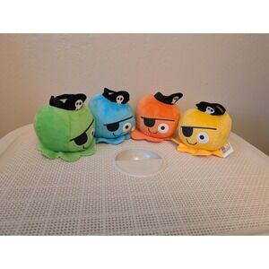 Set‎ of 4 Pirate Octopus Mini Plush 5" Stuffed Animal Toy Eye Patch Cute